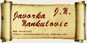 Javorka Mankulović vizit kartica